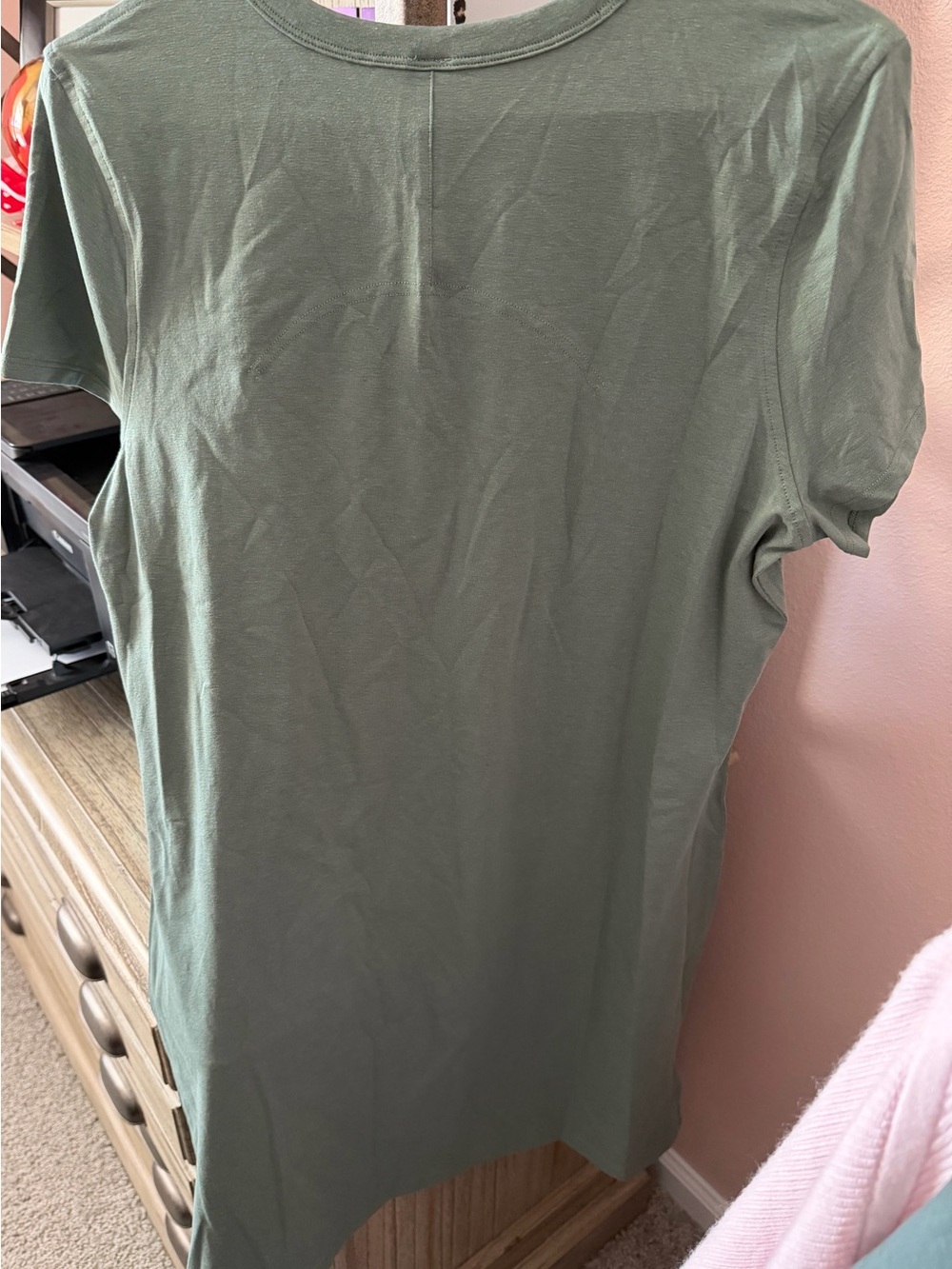 Lululemon Classic-Fit Cotton-Blend T-Shirt Dress NWT Size 8 Grey Eucalyptus - Picture 4 of 5